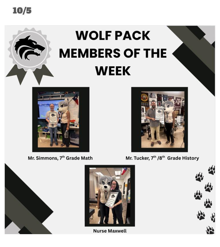 Pack Members of the Week