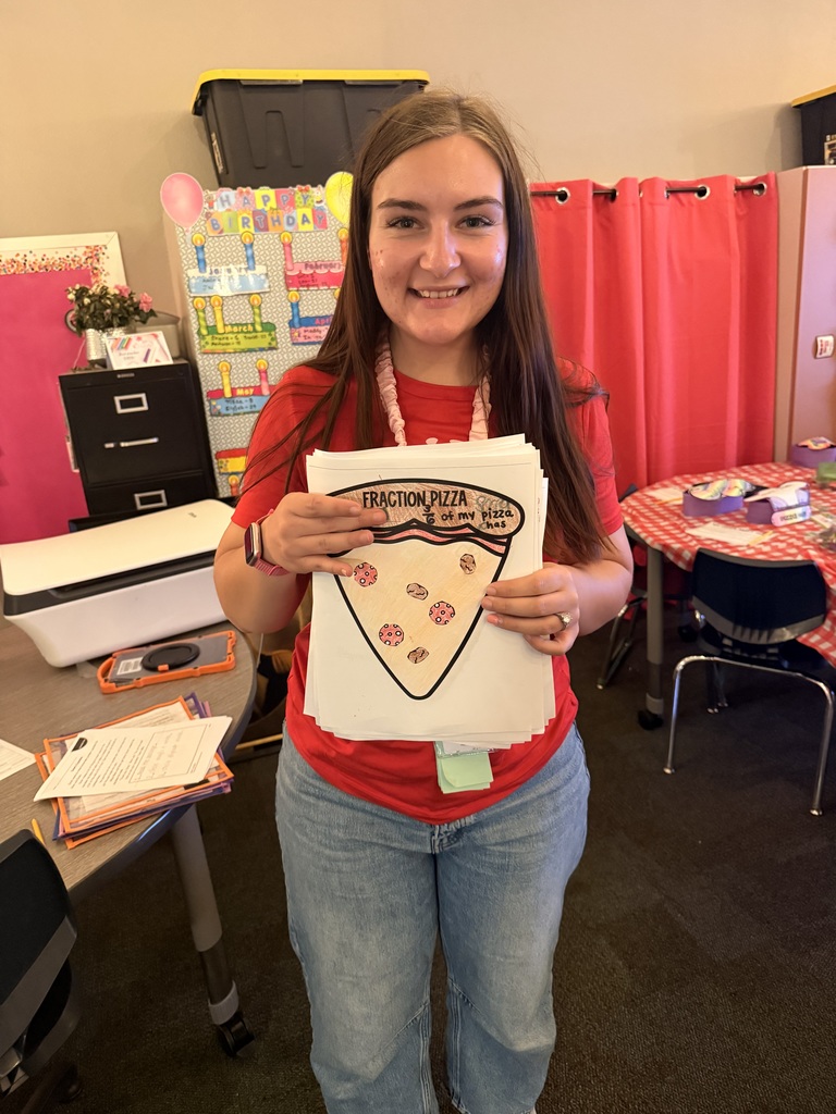 Pizza party in Ms. Saum's class