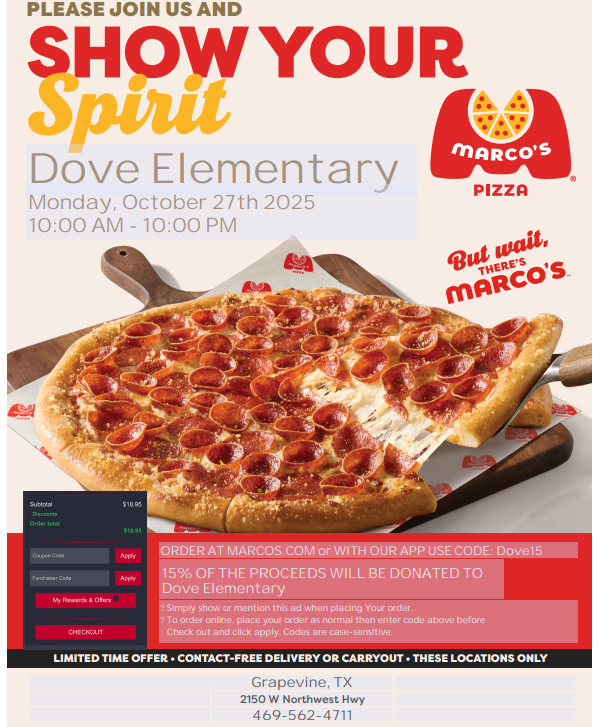 Marco's Spirit Night October 27