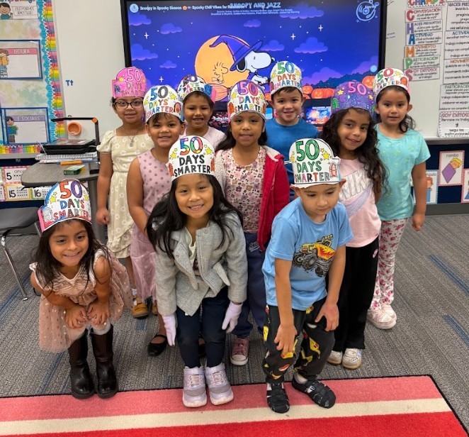 Students and staff dressed up in 1950s attire to celebrate 50th day of school