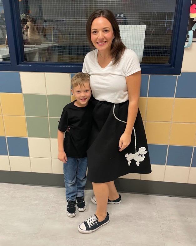 Students and staff dressed up in 1950s attire to celebrate 50th day of school