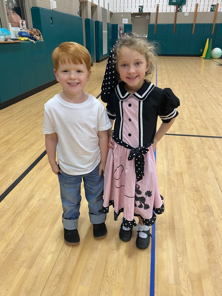 Students and staff dressed up in 1950s attire to celebrate 50th day of school