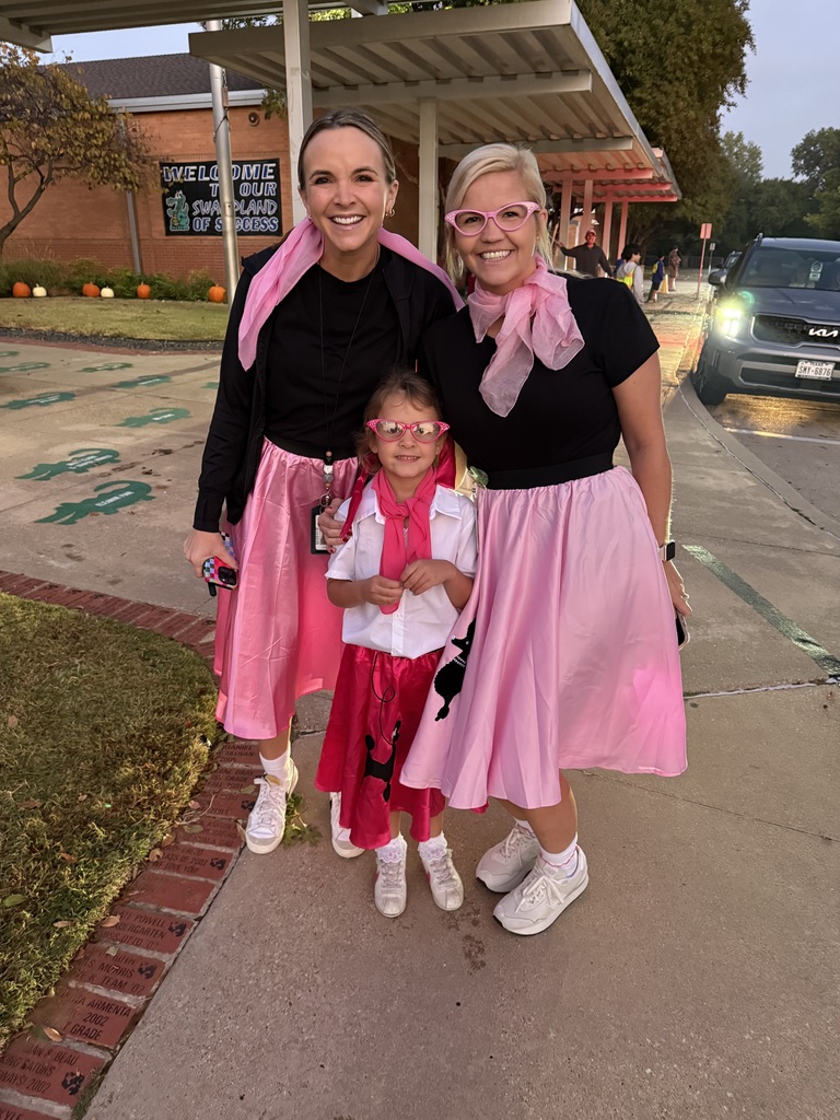 Students and staff dressed up in 1950s attire to celebrate 50th day of school
