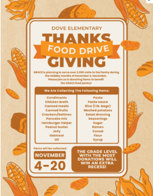 Canned food drive Nov 4-20