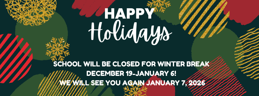 School closed December 19-January 6