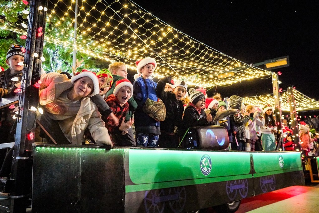 Kids on parade float