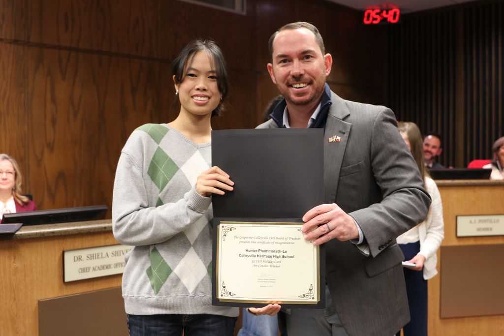 December 15 board meeting honorees