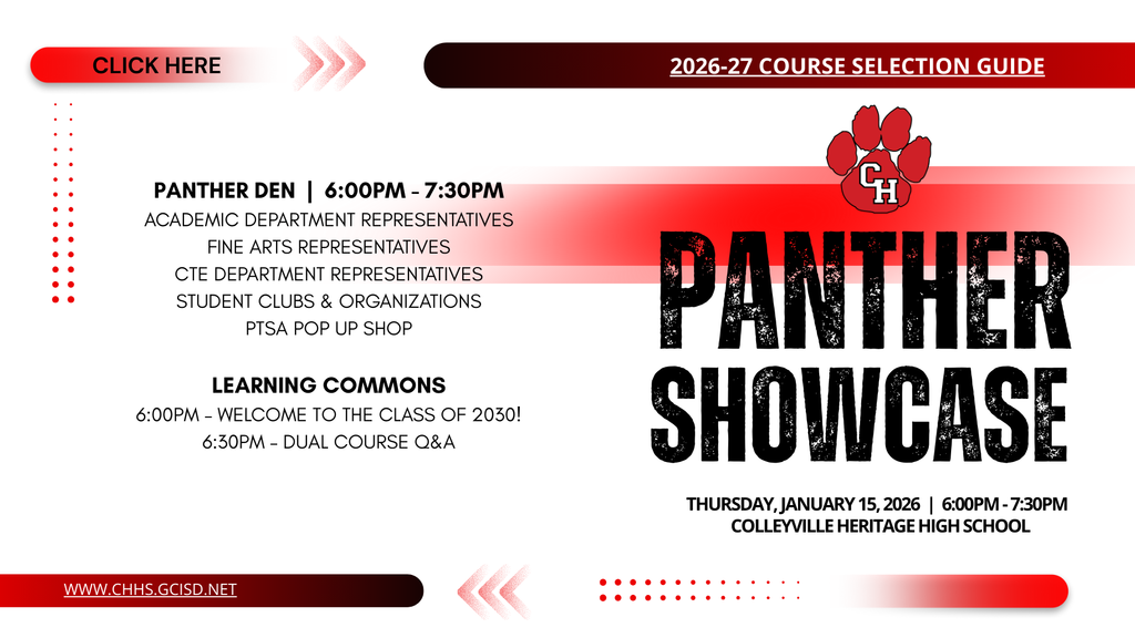 Panther Showcase Night on Thursday Jan 15 from 6-7:30pm.