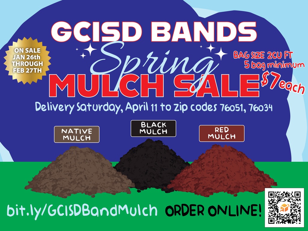 GCISD Bands Spring Mulch Sale Graphic 