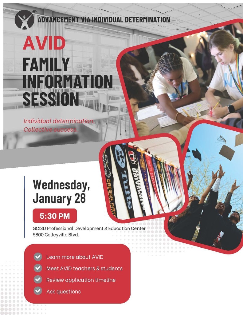 Flyer for AVID Family Information Session