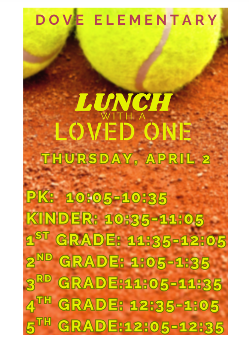 background is a tennis court red dirt with two tennis balls, yellow writing 
