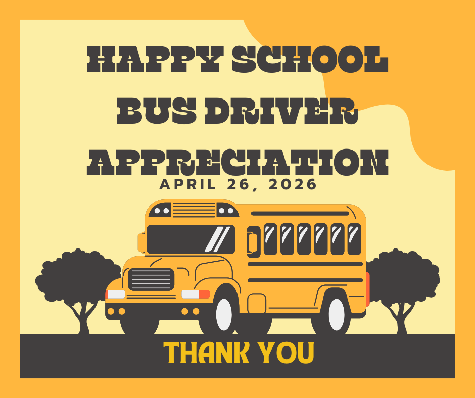light yellow background with a dark yellow border, yellow school bus with black writing