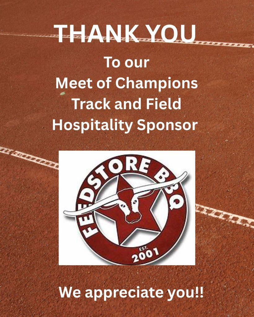 Thank you to our Meet of Champions Track & Field Hospitality Sponsor, Feedstore BBQ!