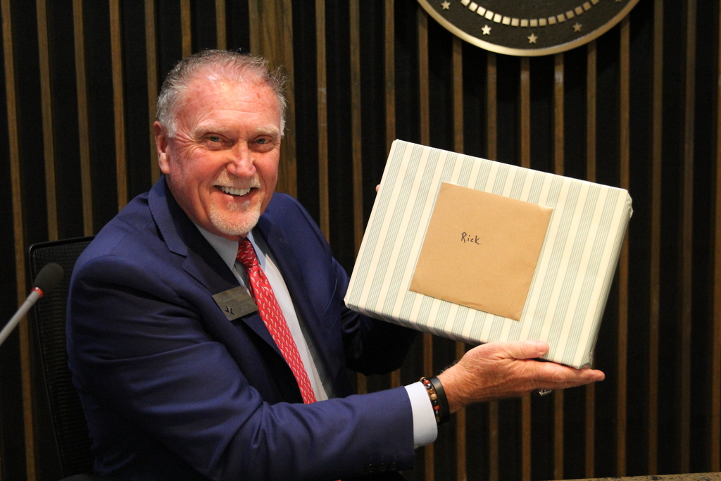 Outgoing interim superintendent is thanked for his service
