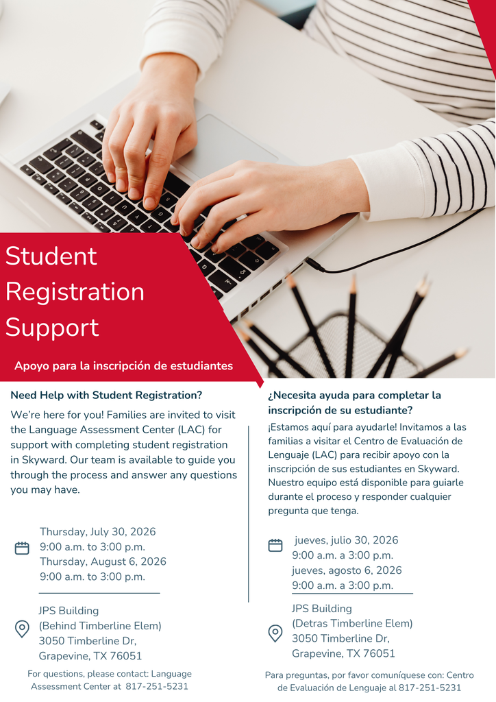 Flyer about Student Registration Support