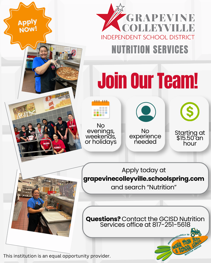 Nutrition Services is hiring flyer