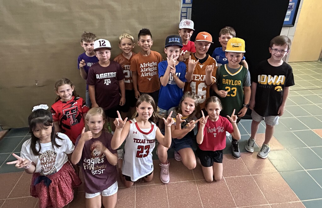 Students sporting spirit gear on  College Colors Day. 