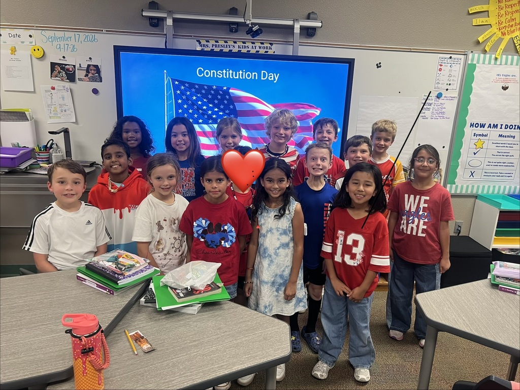 Students wear red white and blue on Constitution Day