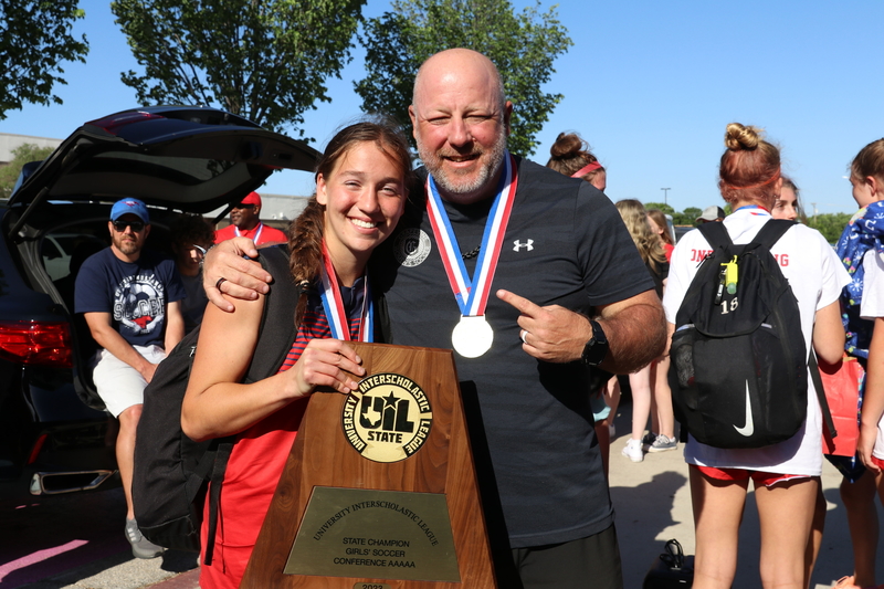 Coach McBride Celebrating State Championship Win