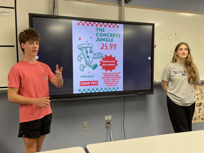 Two students presenting