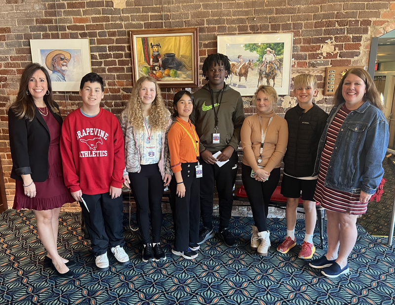 The six awardees and Mrs. Alexander and Ms. Allison at the Rotary Club Lunch