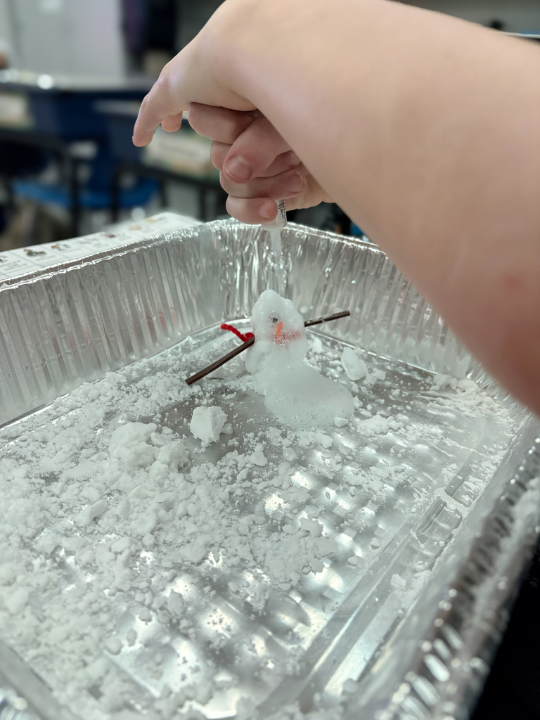 Beginning to "melt" the snowman using vinegar