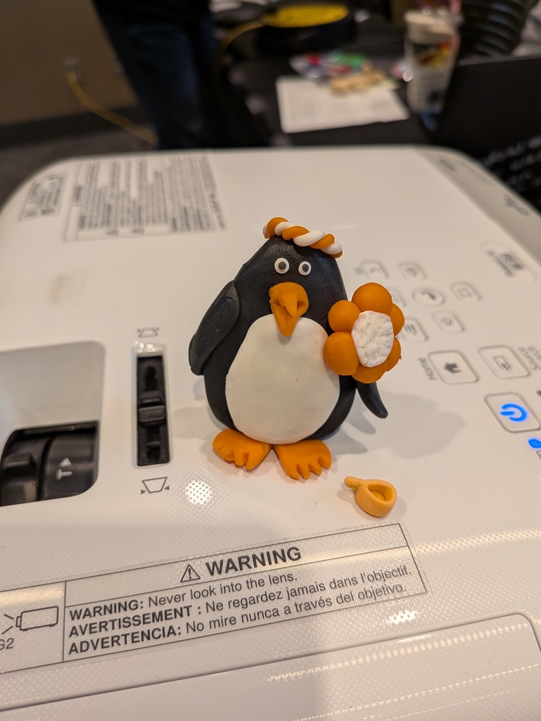 A penguin made of clay