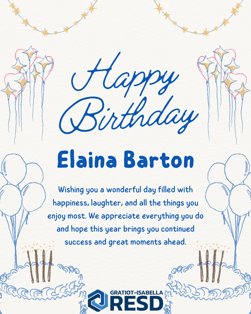 Birthday Card to Elaina Barton