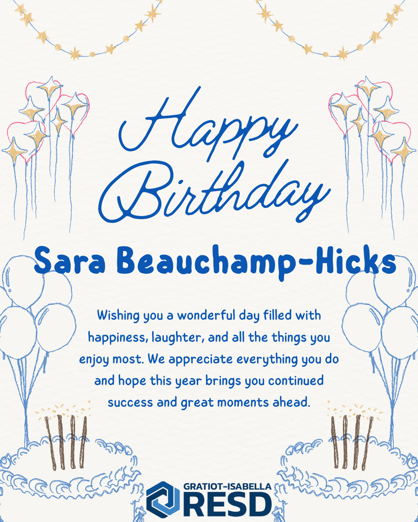 Birthday Card to Sara Beauchamp-Hicks.