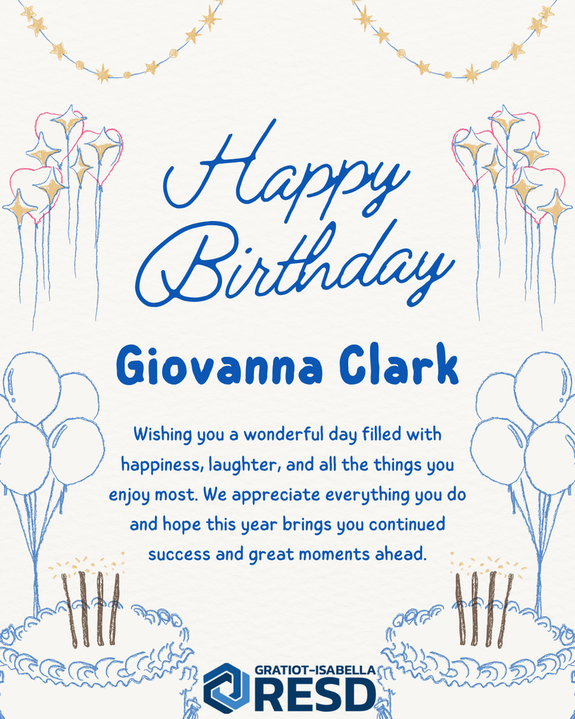 Birthday Card to Giovanna Clark