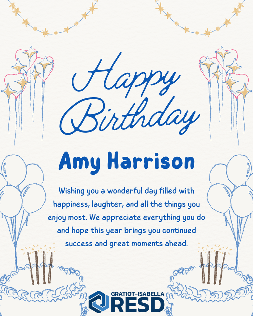 Birthday Card to Amy Harrison
