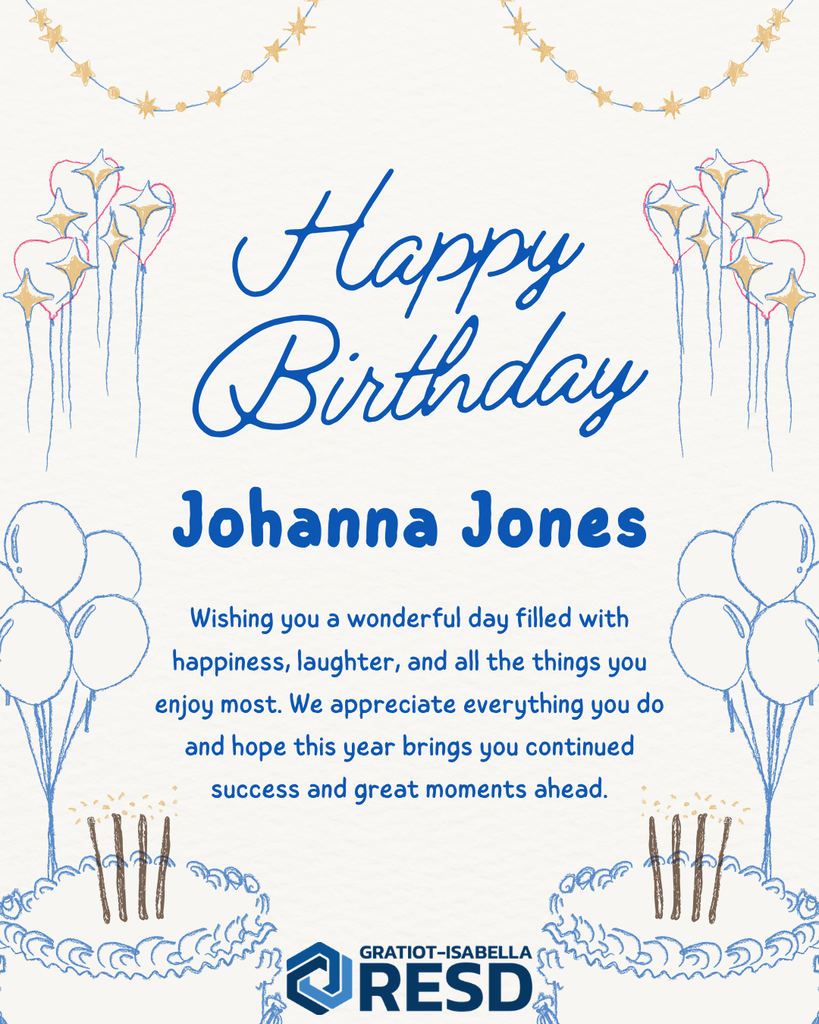 Birthday Card to Johanna Jones