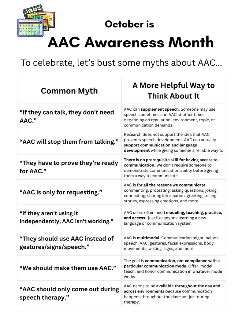Bonus Strategy Content: October is AAC Awareness Month!