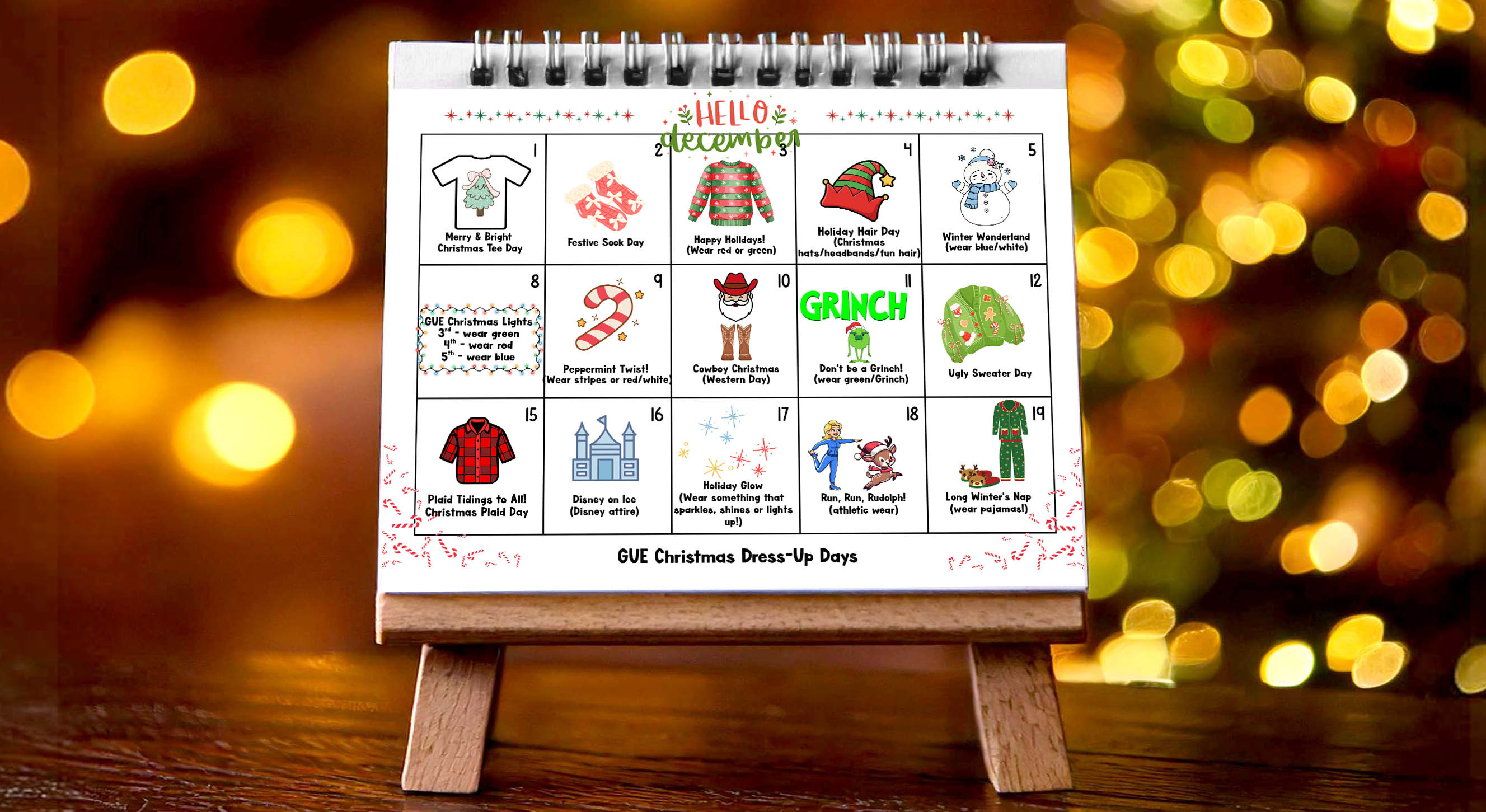 christmas dress up calendar December Dress Up Calendar