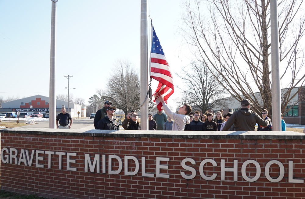 Gravette Middle School Flag Retirement Ceremony