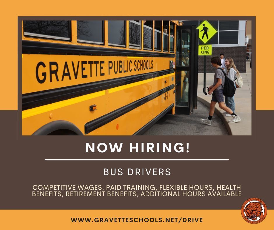 Now Hiring Bus Drivers Graphic
