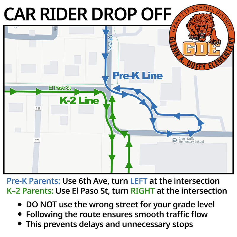 Car Rider Drop Off Map