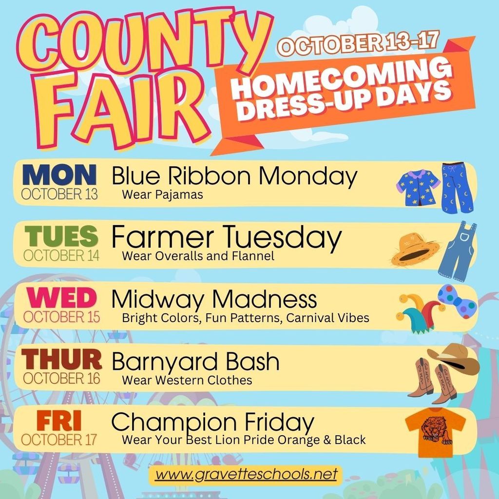 Homecoming Dress Up Days Theme Graphic