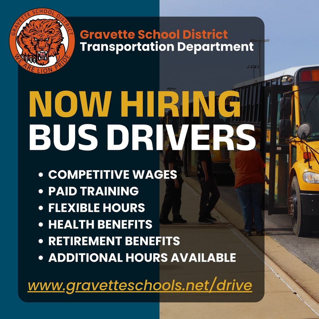 Now Hiring Bus Drivers Graphic