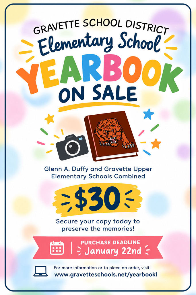 Gravette Schools Yearbook Sale Graphic