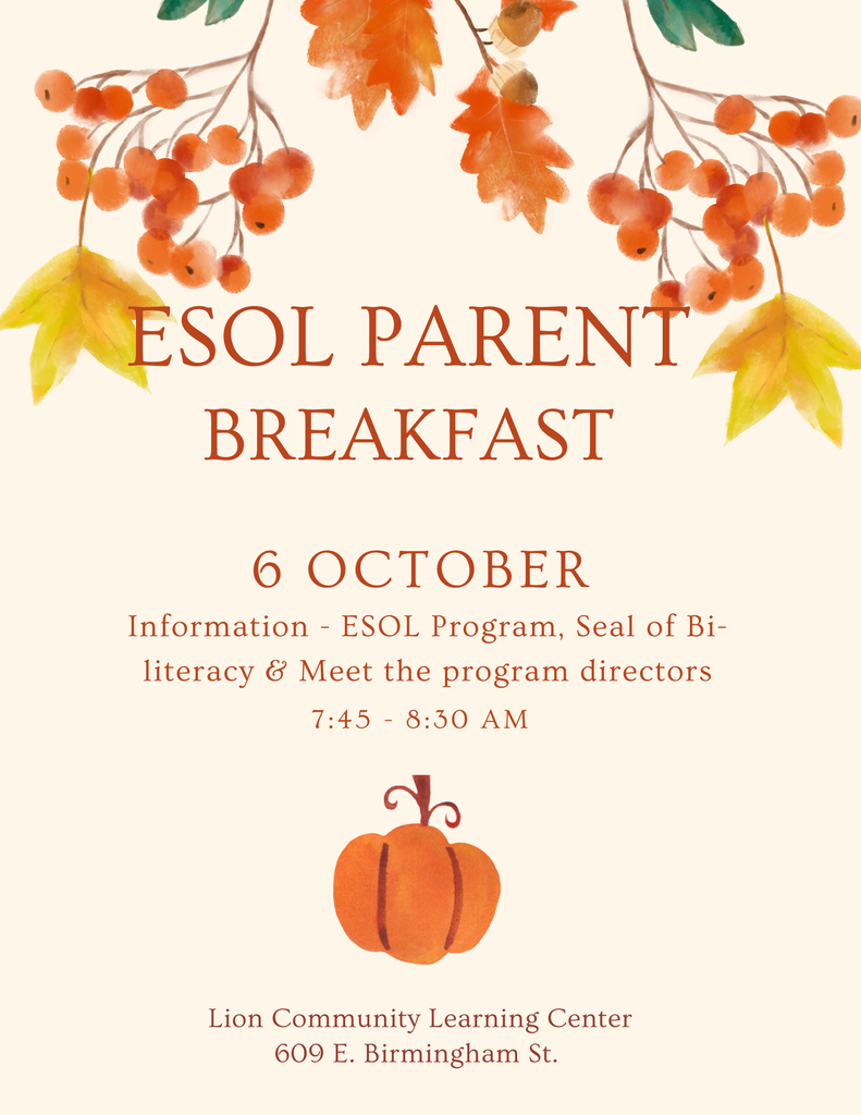 ESOL Parent Breakfast Flyer