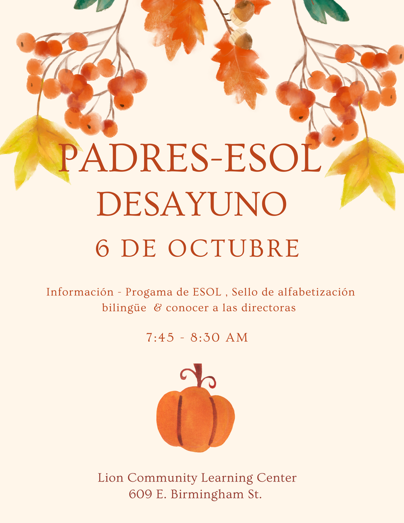 ESOL Parent Breakfast Flyer