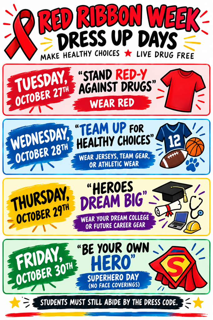 Red Ribbon Week Dress Up Days Poster