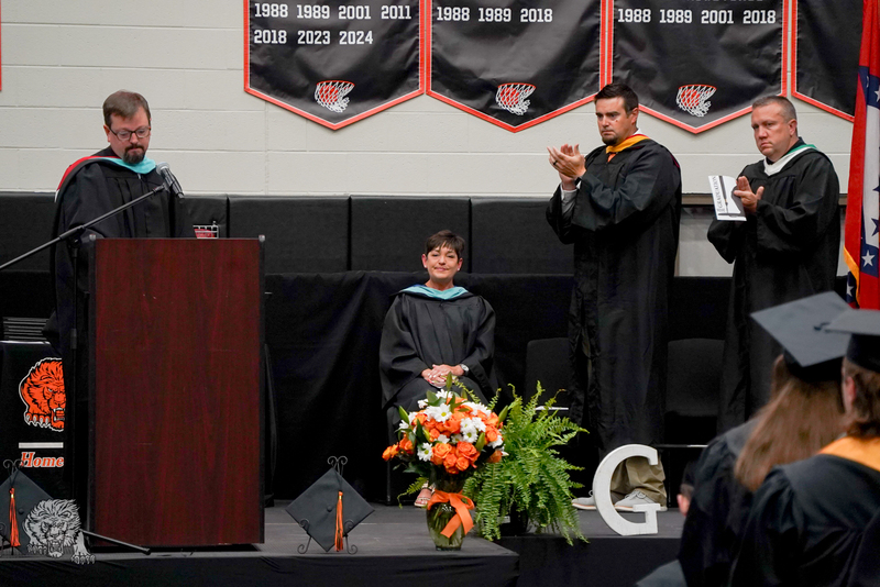 Superintendent Jeff Gravette with GHS Principal Shannon Mitchell