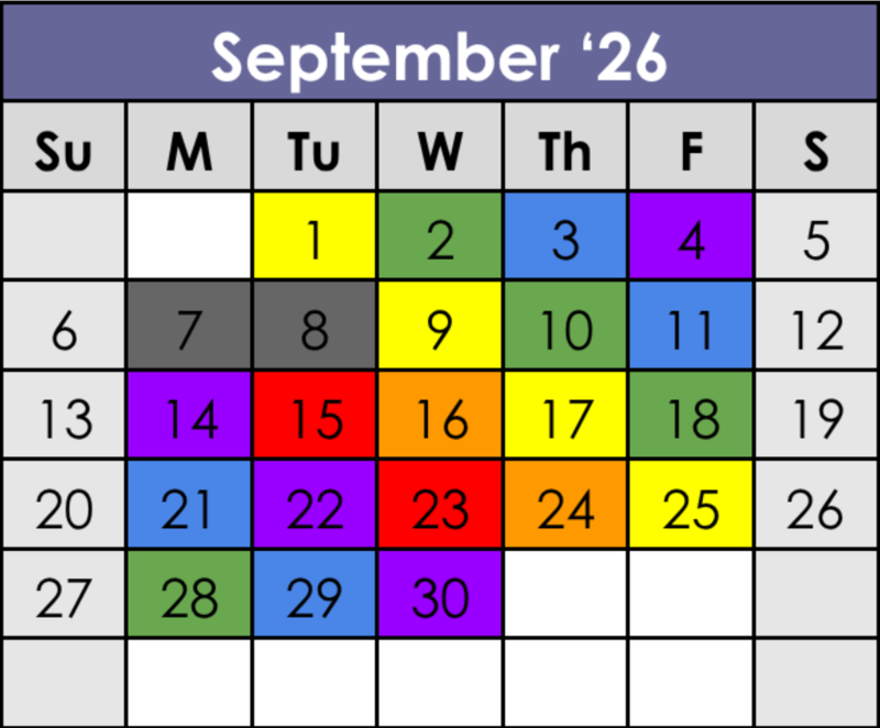 Color Days Calendar