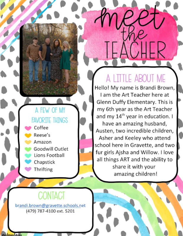 Brandi Brown Meet the Teacher Graphic