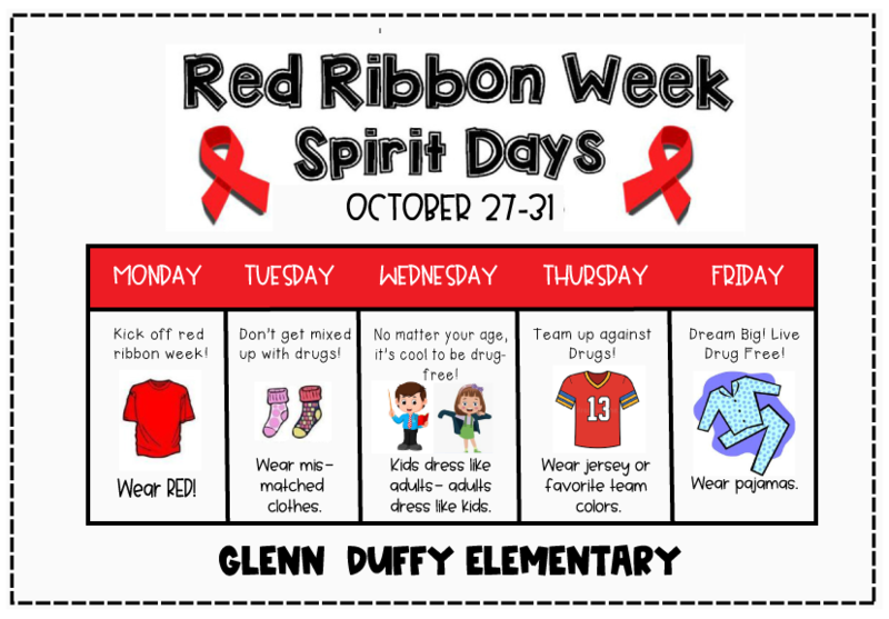 Red Ribbon Week Spirit Days Graphic