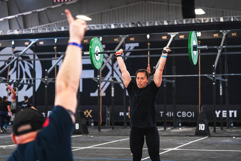 Madie Edwards lifting in a CrossFit competition
