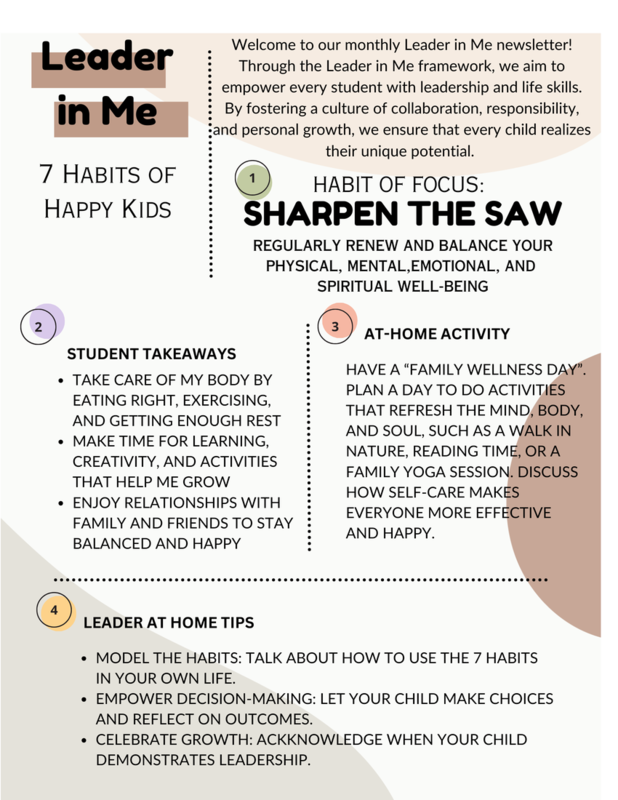 Leader in Me Newsletter