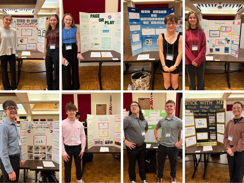 GHS at the regional science fair collage photo of presentations